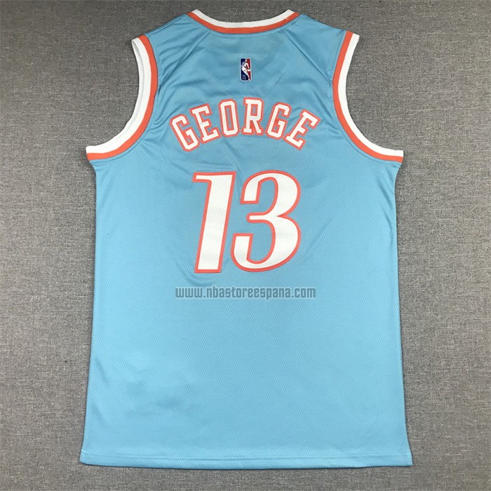 Camiseta Los Angeles Clippers Paul George NO 13 Ciudad 2021-22 Azul
